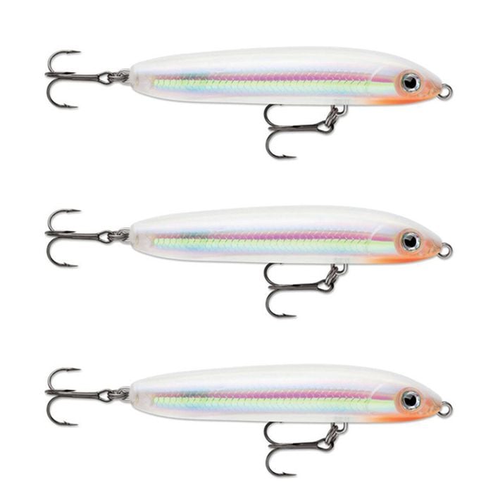 3x Rapala 10cm Skitter V Topwater Walk The Dog Style Fishing Lures -Glass Ghost