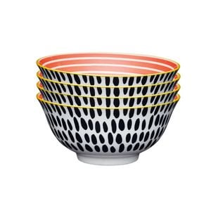 4PK Mikasa Does it All Glazed Bowl 15.7cm - Red Swirl