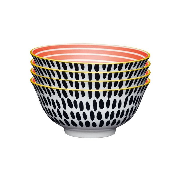 4PK Mikasa Does it All Glazed Bowl 15.7cm - Red Swirl