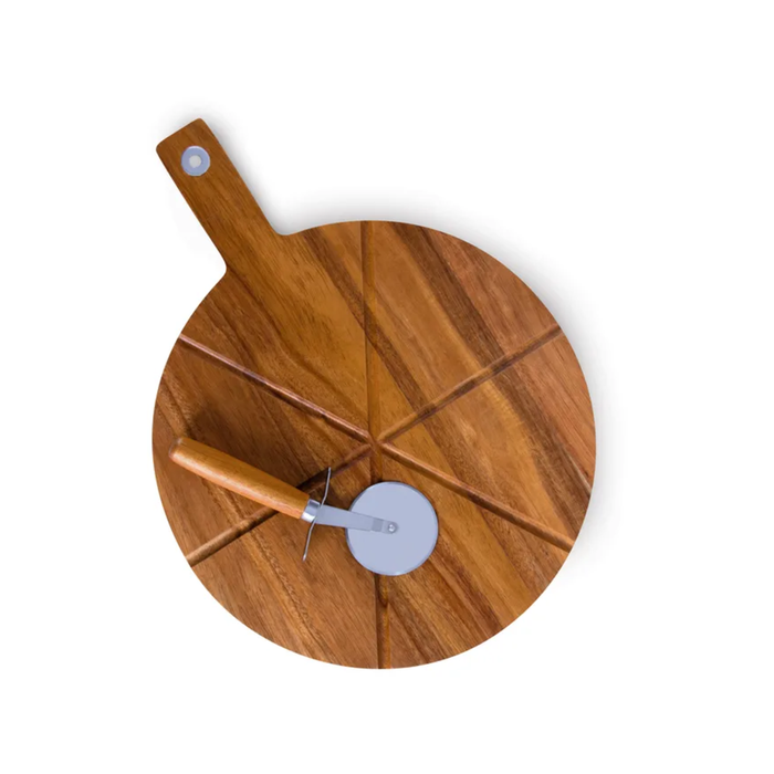 Clevinger  Acacia Wood 2 Piece Pizza Board With Cutter