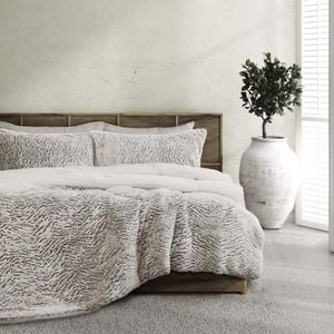 3pc Ardor Boudoir Faux Fur Sherpa Comforter Set Single/double Bed Bear