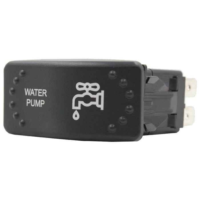 Switch Boss Dual Blue LED Laser Etched Rocker Switch (Horizontal) - Water Pump