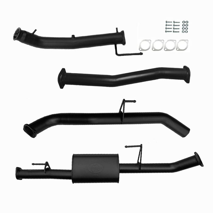Ignite Exhausts Turbo Back For Nissan D23 Navara Np300 3" With Muffler Black Aluminised Steel