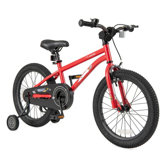 Costway 46cm Kids Bike Adjustable Bicycle w/Removable Training Wheels Red