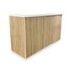 Modern Furniture KENTO 180cm Reception Desk - White & Oak Timber Slat Acoustic