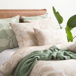Renee Taylor Bentley Cotton Jacquard European Pillowcase 65x65cm Nude