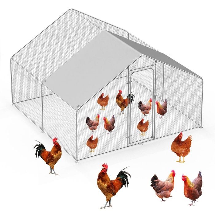 Advwin Chicken Coop Run Large Metal Chicken Pen Outdoor