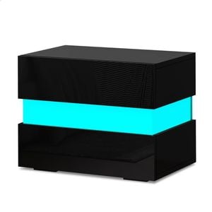 ALFORDSON LED Bedside Table Black