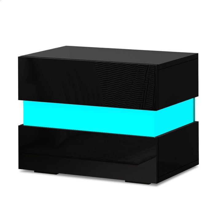 ALFORDSON LED Bedside Table Black