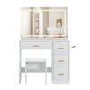 Ufurniture Large Dressing Table Set with LED Mirror Makeup Vanity Desk