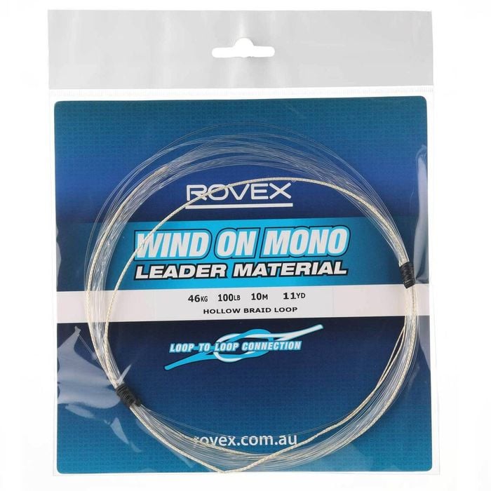 Rovex Wind On Monofilament Fishing Leader 10m 100lb