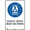 Pinnacle 600 x 400mm Metal Safety Vests Must Be Worn Sign