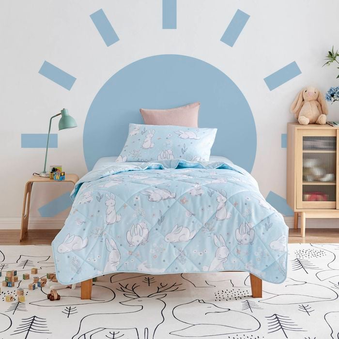 Jack & Ava Comforter Set Sleepy Bunnies Double Bed