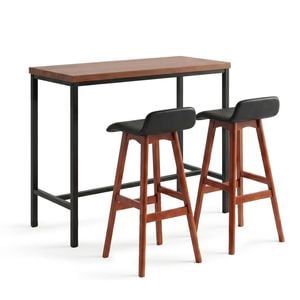 Artiss 3pcs Bar Table And Stools Set Dining Desk Kitchen Chairs Cafe Pub Wood