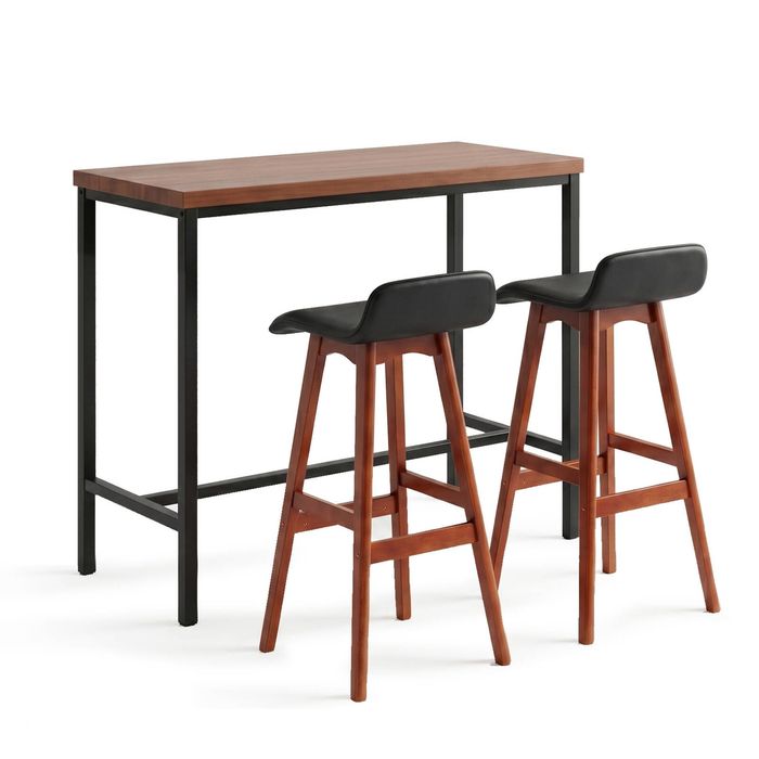 Artiss 3pcs Bar Table And Stools Set Dining Desk Kitchen Chairs Cafe Pub Wood