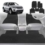 6D Diamond Car Floor Mats for Land Rover Discovery Sport 2014-2019-Ultimate Set-Black-Outback GT