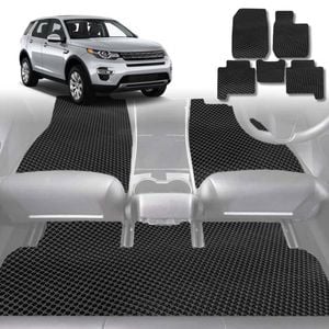6D Diamond Car Floor Mats for Land Rover Discovery Sport 2014-2019-Ultimate Set-Black-Outback GT