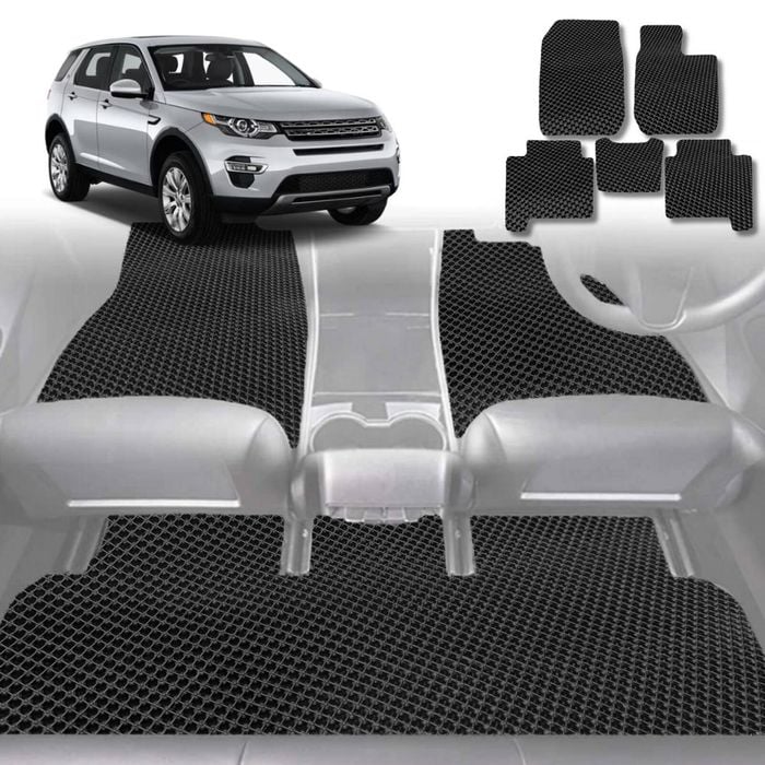 6D Diamond Car Floor Mats for Land Rover Discovery Sport 2014-2019-Ultimate Set-Black-Outback GT