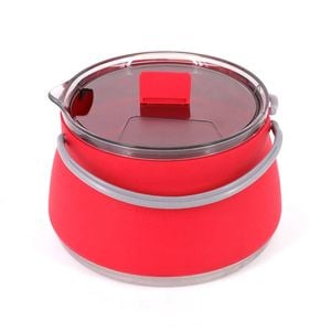 NNEOBA 1L Folding Silicone Camping Kettle Pot Red