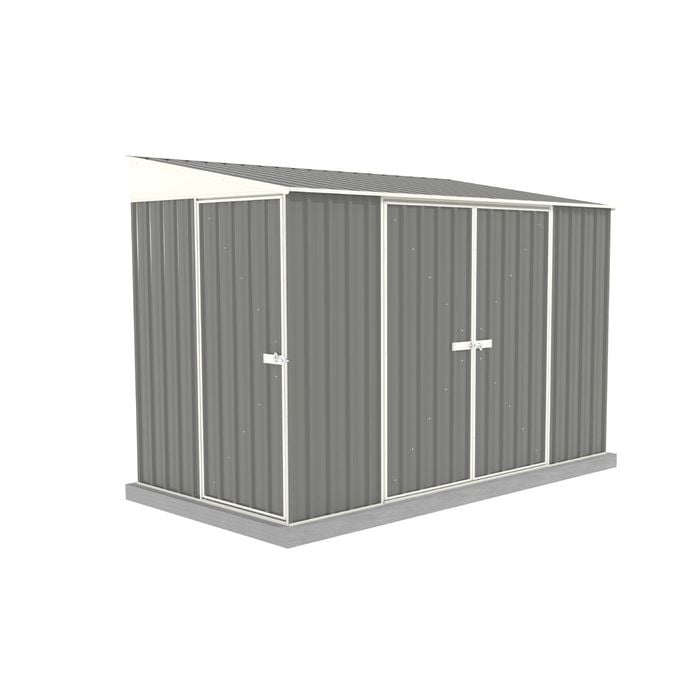 Absco Sheds 1.52 x 3.0 x 2.06m Woodland Grey Narrow Triple Door Garden Shed