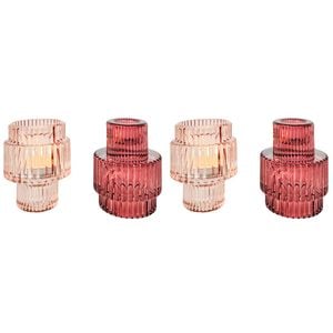 2PK Urban Products Kinkora Glass Candle Holder Pink 10cm