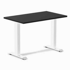 Desky Fixed Height Mini Black Desk 1000x600mm White Leg
