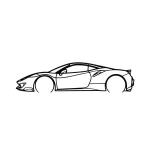 Ignite Laser Ferrari 2023 448 Pista Silhouette Metal Wall Art Coated Black 23.6inch/60cm