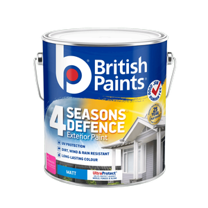 British Paints 4 Seasons Defence 4L Extra Bright Matt Exterior Paint
