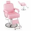 Costway Swivel Salon Chair Stool Hydraulic Barber Recliner Armchair Pink