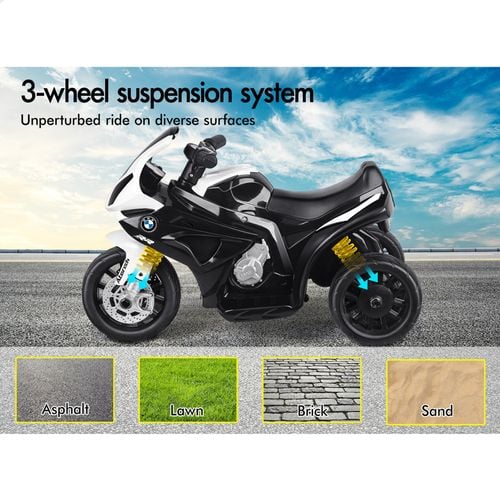 ALFORDSON Ride On Car Kids Motorbike BMW Licensed Black Bunnings Australia