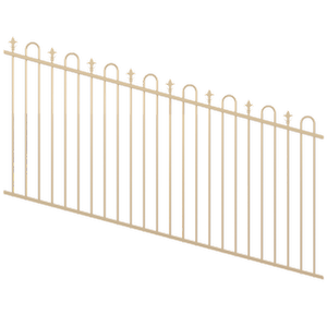 ProtectorAl 1201-2400W x 1200H Primrose Loop & Spear Top Pool Fence Panel Raked Up to 15º