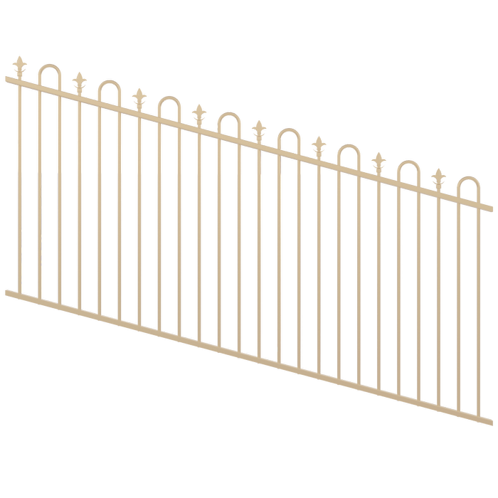 ProtectorAl 1201-2400W x 1200H Primrose Loop & Spear Top Pool Fence Panel Raked Up to 15º