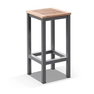 Balmoral Outdoor Aluminium And Teak Bar Stool