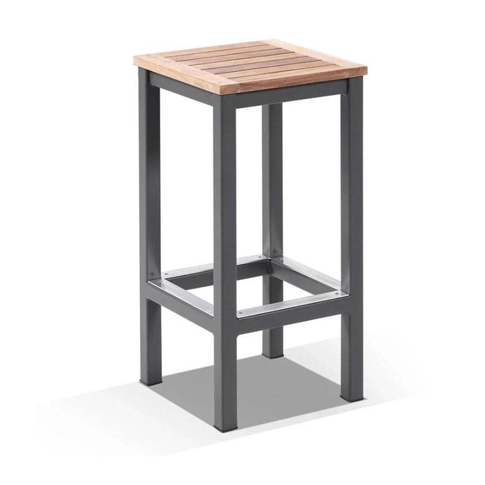 Balmoral Outdoor Aluminium And Teak Bar Stool