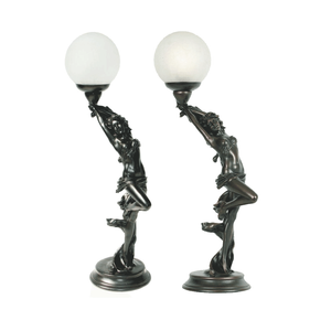 G&g Art Deco Table Lamp Grace - Bronze