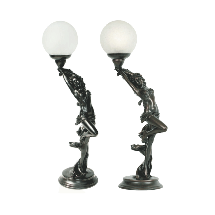 G&g Art Deco Table Lamp Grace - Bronze