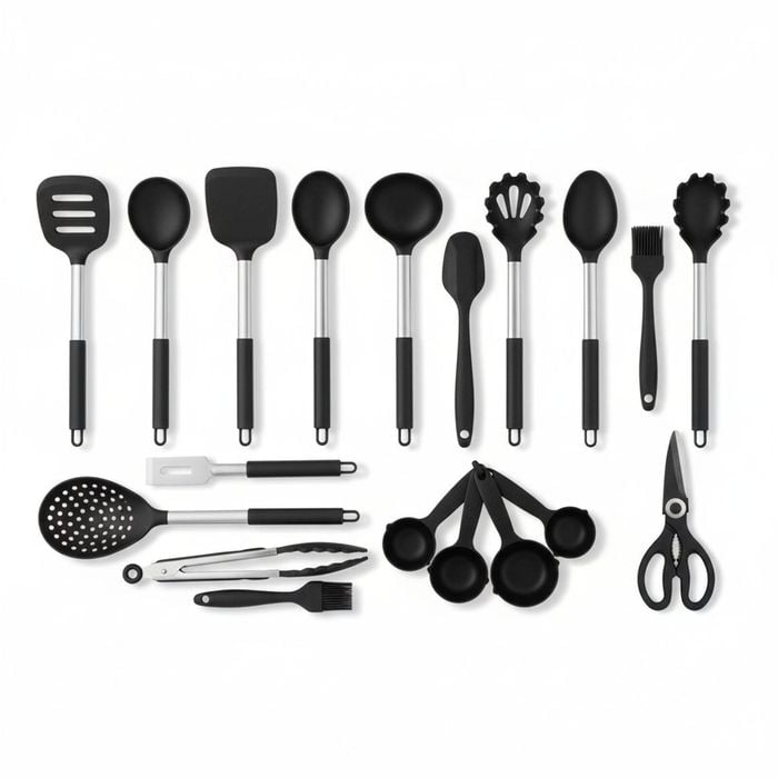 Silicone Cooking Utensils Set - Heat Resistant Kitchen Tools for Non-Stick Cookware