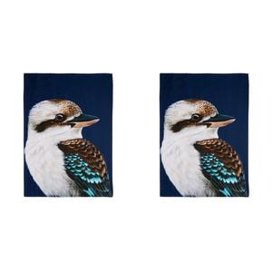 2PK Ashdene Cotton 70x50cm Modern Birds Kookaburra Kitchen Towel