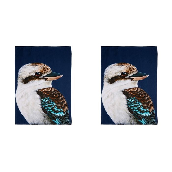 2PK Ashdene Cotton 70x50cm Modern Birds Kookaburra Kitchen Towel