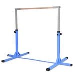 Costway Kids Training Gymnastics Bar Junior Horizontal Crossbar Adjustable Height -Blue