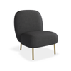Moulon Chaise Lounge Chair - Storm Grey - Brushed Matt Gold Legs