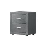 Artiss Grey Fabric Storage Bedside Table