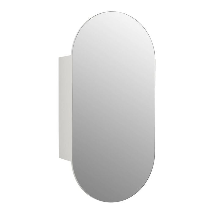 Mondella 450mm Matte White Pill Mirrored Bathroom Cabinet