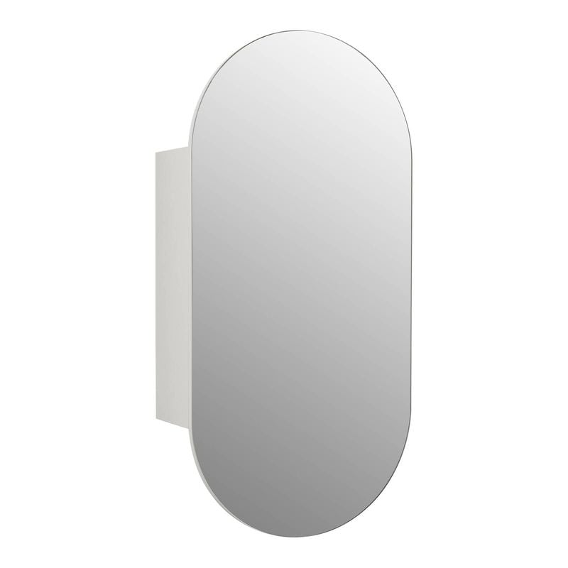 Mondella 450mm White Matte Pill Mirrored Bathroom Cabinet