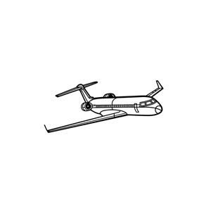 Ignite Laser Bombardier CRJ700 - Regional Jet Aircraft Silhouette Metal Wall Art Coated Black 47 inch - 120 cm