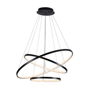 Lexi Lighting Trinity LED Pendant Light Black Large 50W Dimmable Remote