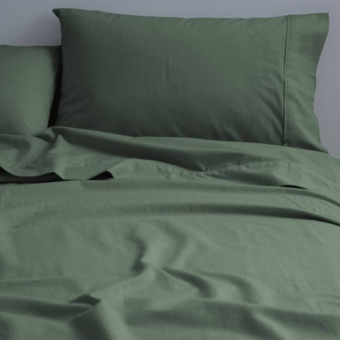 Canningvale King Single Cozi Cotton Sheet w/ Pillowcase Set - Spruce