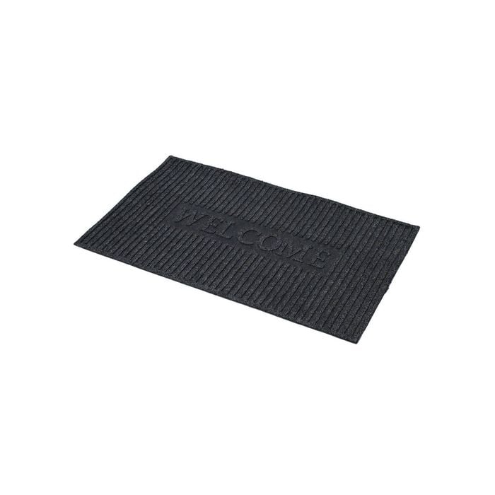 Trekka 75 x 45cm Charcoal Welcome Contour Polyprop Mat