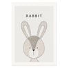 Galrie Charming Minimalist Rabbit Art Print for Modern Decor, Poster Only, A4 21 x 30cm (8 x 12inch)