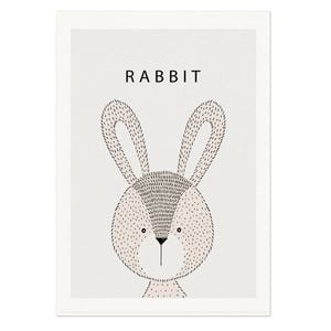 Galrie Charming Minimalist Rabbit Art Print for Modern Decor, Poster Only, A4 21 x 30cm (8 x 12inch)